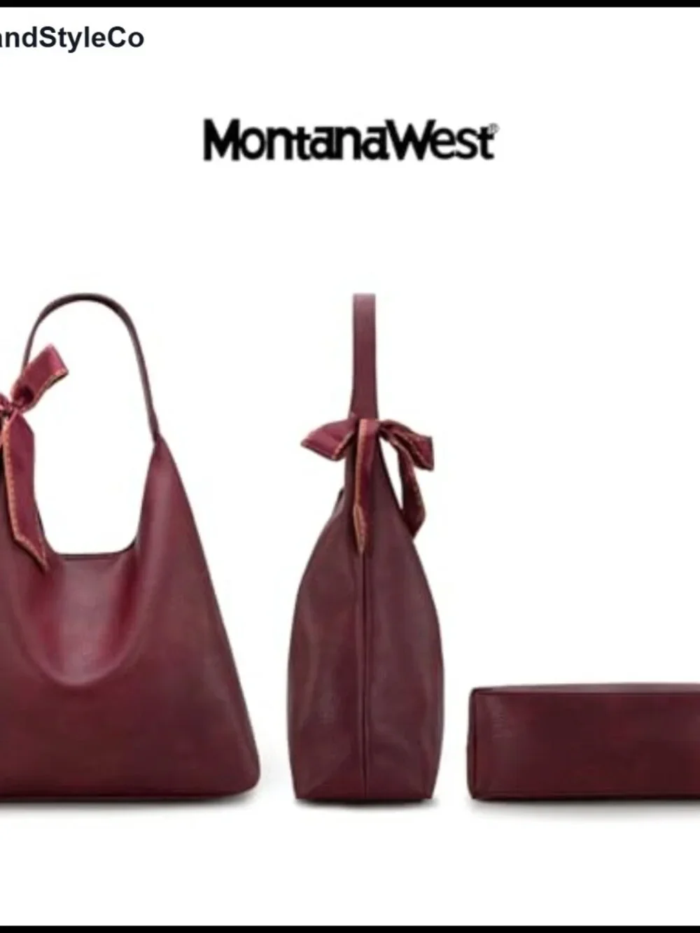 Montana West Slouchy Hobo Bag Faux Leather Shoulder Purse with Scarf